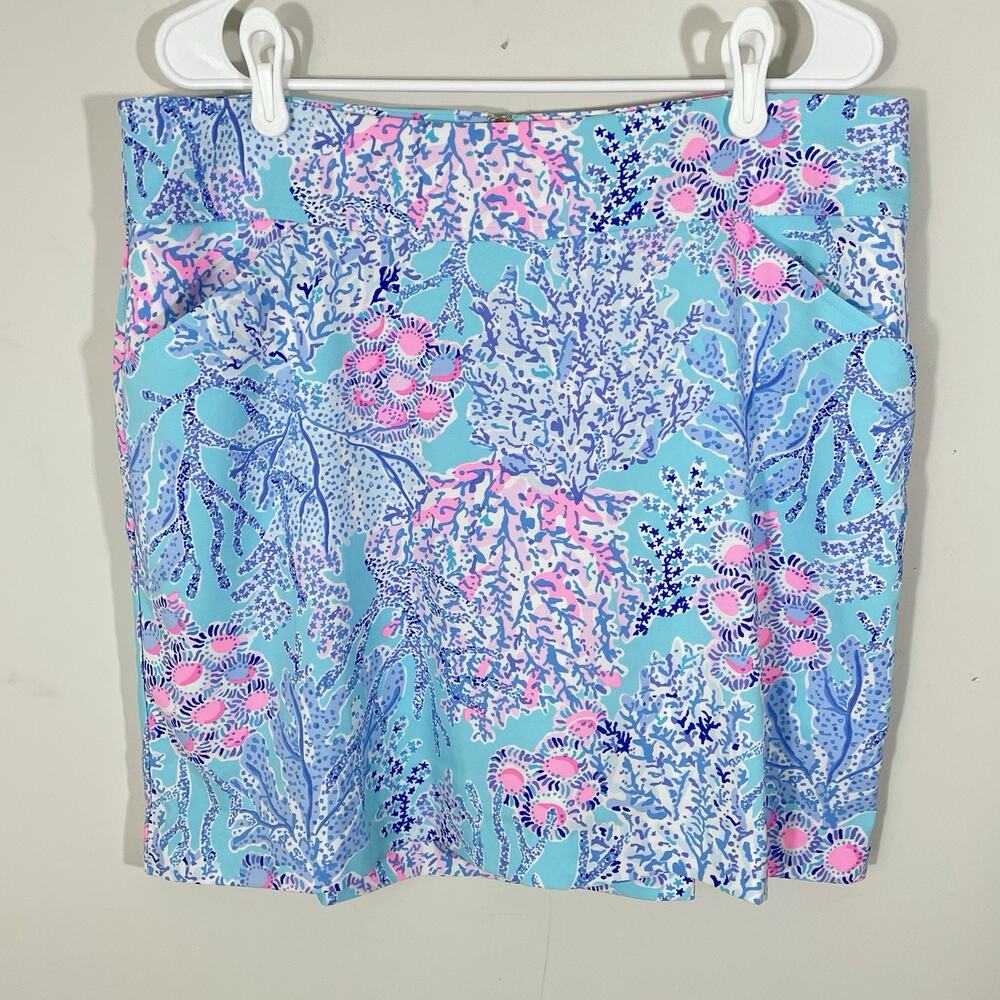 Lilly Pulitzer Pink & Aqua Coral Reef Print Skort